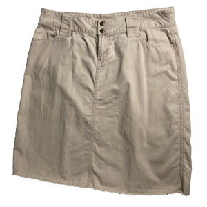 DKNY Jeans khaki brown camel tan zip and double button pencil skirt 4 pockets 16